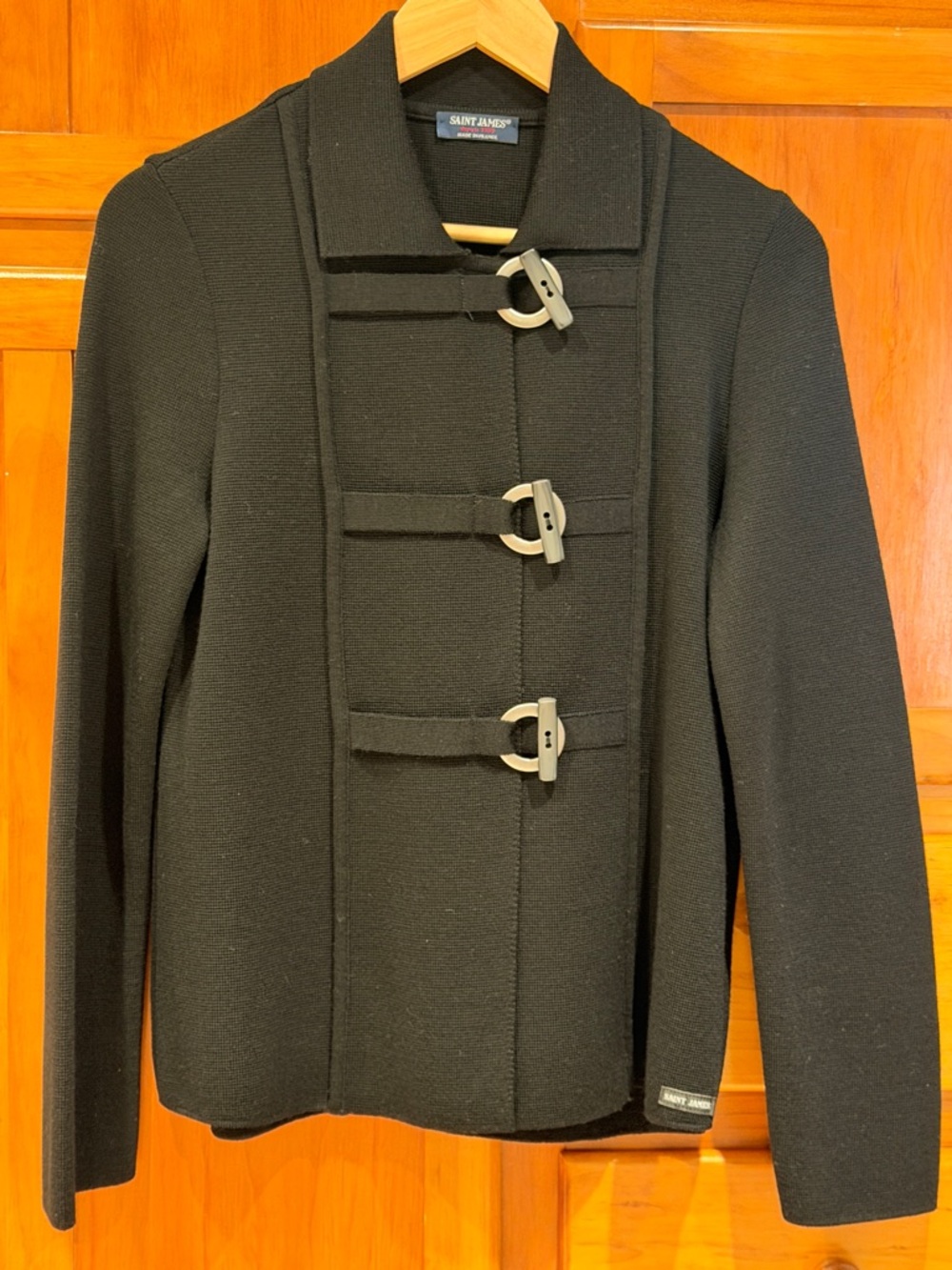 Saint James Black Toggle Sweater Jacket